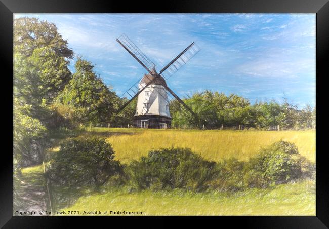 Cobstone Windmill Framed Print by Ian Lewis