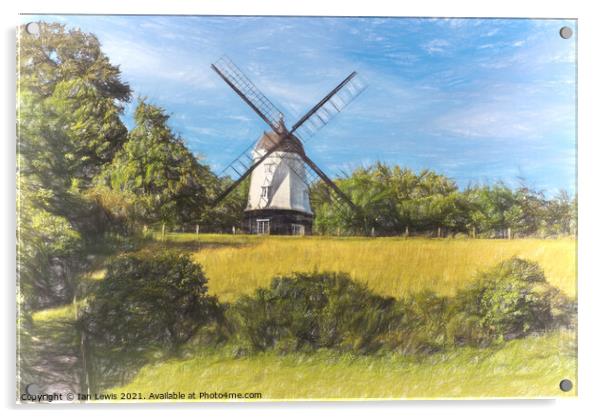 Cobstone Windmill Acrylic by Ian Lewis