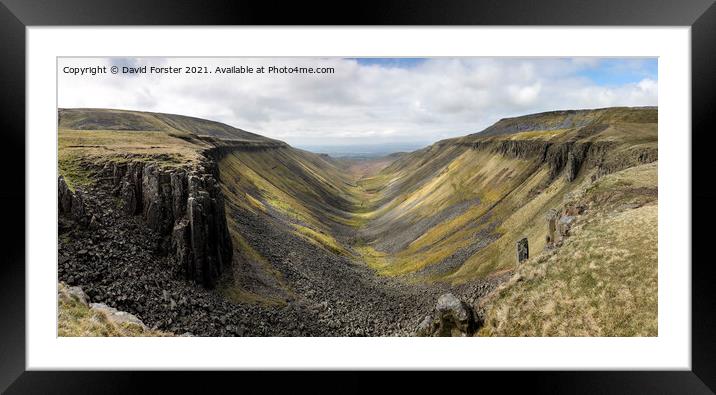 High Cup Gill from High Cup Nick, Cumbria, UK Framed Mounted Print by David Forster