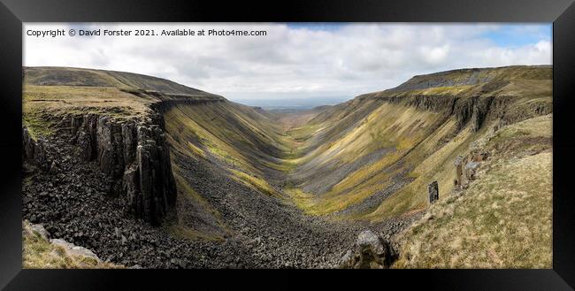 High Cup Gill from High Cup Nick, Cumbria, UK Framed Print by David Forster