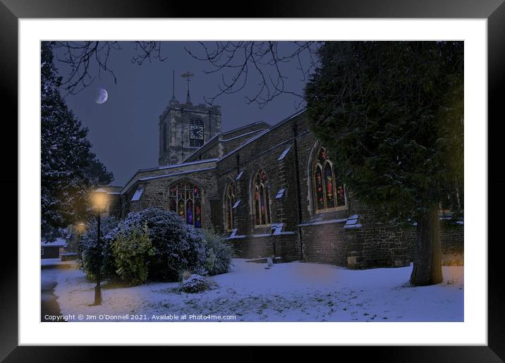 St Andrews church in winter Framed Mounted Print by Jim O'Donnell