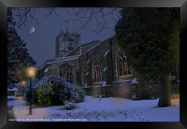 St Andrews church in winter Framed Print by Jim O'Donnell