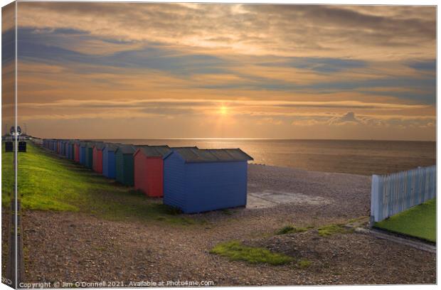Sun setting in Hastings Canvas Print by Jim O'Donnell