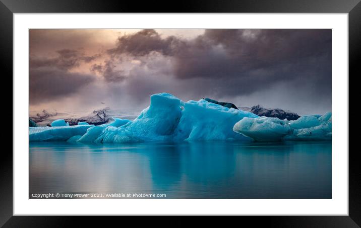 Iceberg and sky Framed Mounted Print by Tony Prower