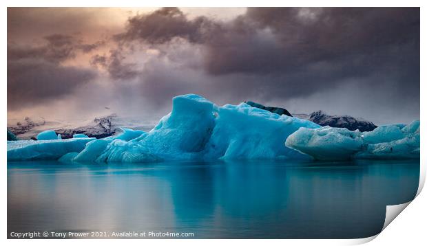 Iceberg and sky Print by Tony Prower