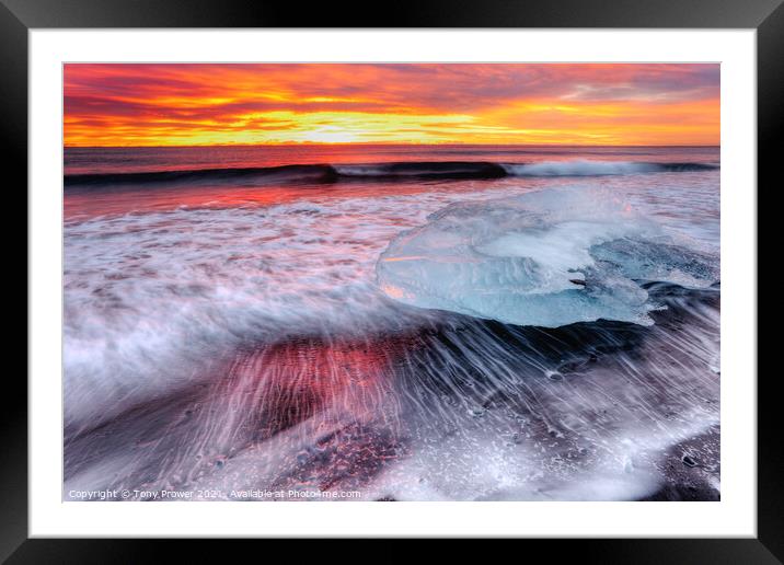 Ice and fire Framed Mounted Print by Tony Prower