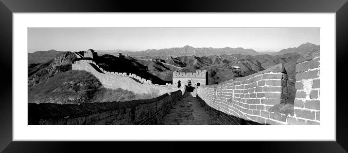 Jinshanling Great Wall of China Black and White Framed Mounted Print by Sonny Ryse