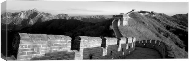 Mutianyu Great wall of China Black and white Canvas Print by Sonny Ryse