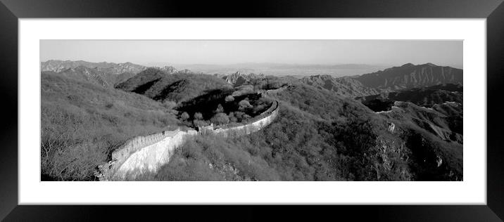 Mutianyu Great wall of China Black and white Framed Mounted Print by Sonny Ryse