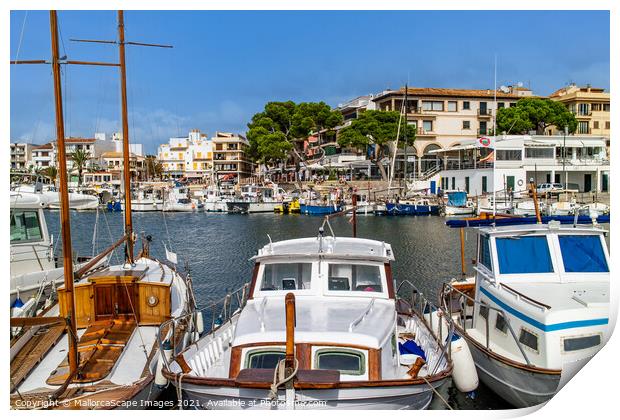 harbour and marina of Cala Rajada in Majorca Print by MallorcaScape Images