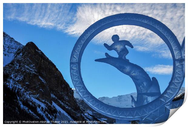 An Ice sculpture representing world sports athletic event Print by PhotOvation-Akshay Thaker