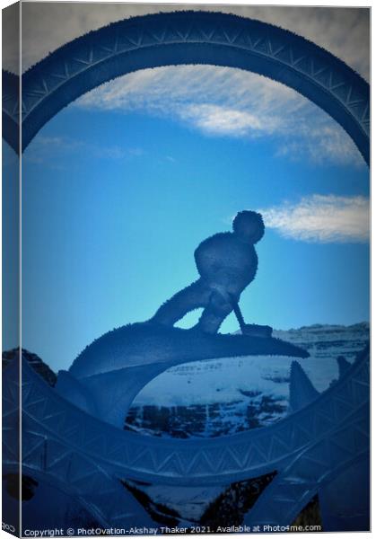An Ice sculpture representing world winter sports event Canvas Print by PhotOvation-Akshay Thaker