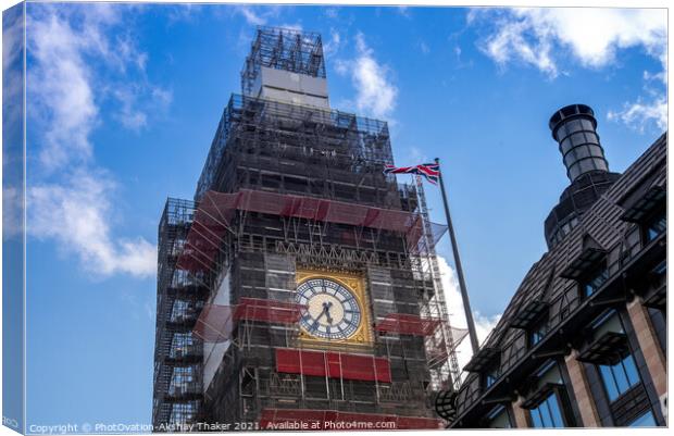  London's Iconic landmark Big Ben tower restoration Canvas Print by PhotOvation-Akshay Thaker