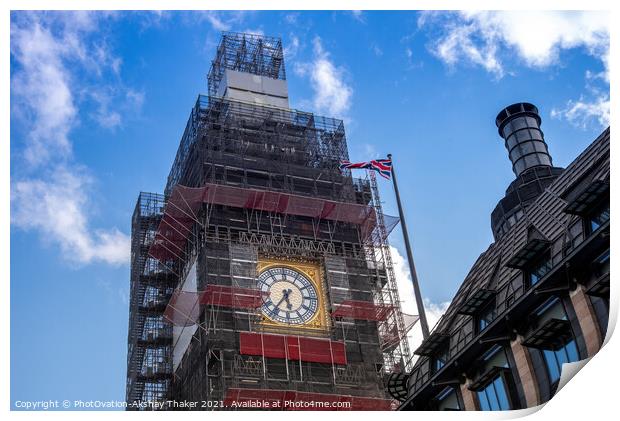  London's Iconic landmark Big Ben tower restoration Print by PhotOvation-Akshay Thaker
