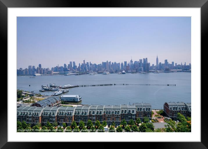 A view of New York city panoramic cityscape Framed Mounted Print by PhotOvation-Akshay Thaker