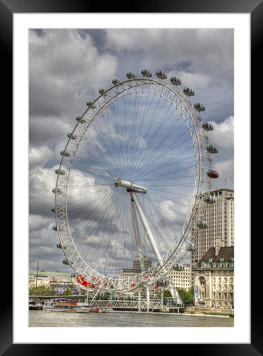 London Eye HDR Framed Mounted Print by David French