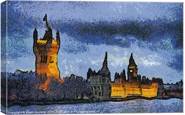 Houses of Parliament Van Gogh Style Canvas Print by Dawn O'Connor