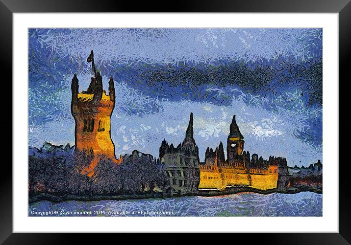 Houses of Parliament Van Gogh Style Framed Mounted Print by Dawn O'Connor
