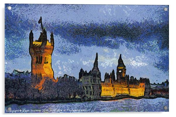 Houses of Parliament Van Gogh Style Acrylic by Dawn O'Connor