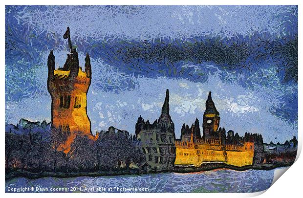 Houses of Parliament Van Gogh Style Print by Dawn O'Connor