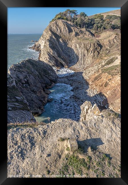 The Stair Hole at Lulworth Cove Framed Print by colin chalkley