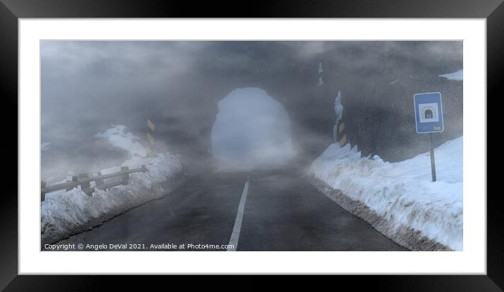 Serra da Estrela Rock Tunnel and Fog Framed Mounted Print by Angelo DeVal