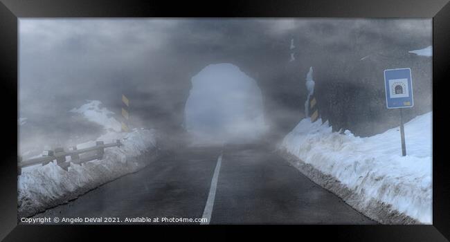 Serra da Estrela Rock Tunnel and Fog Framed Print by Angelo DeVal