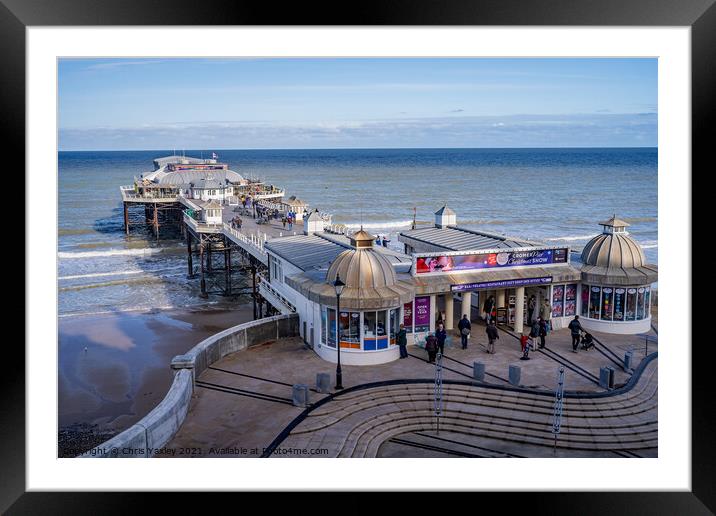A view over Cromer pier and promenade Framed Mounted Print by Chris Yaxley