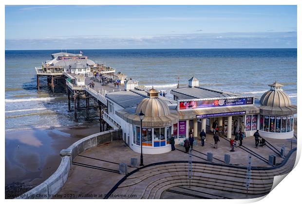 A view over Cromer pier and promenade Print by Chris Yaxley
