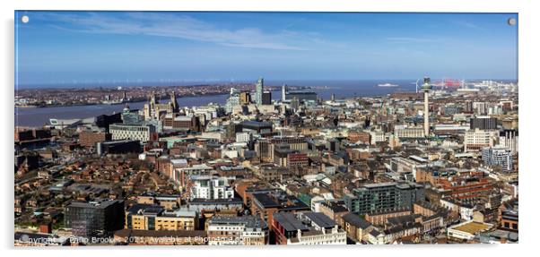 Liverpool Panorama Acrylic by Philip Brookes