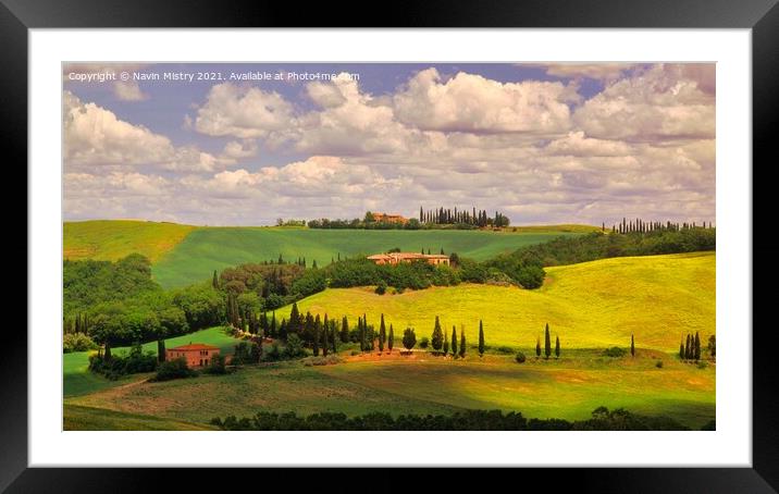 Tuscany Landscape, Italy Framed Mounted Print by Navin Mistry