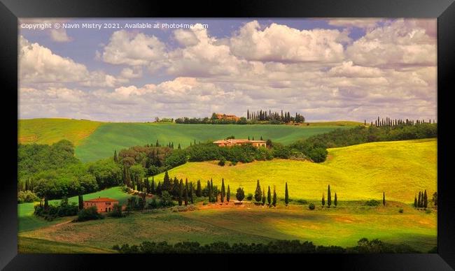 Tuscany Landscape, Italy Framed Print by Navin Mistry