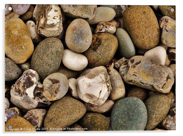 Rocks, Gobbins Path, Islandmagee, Northern Ireland Acrylic by Claire Clarke