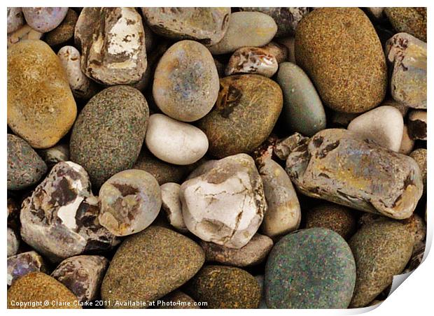 Rocks, Gobbins Path, Islandmagee, Northern Ireland Print by Claire Clarke