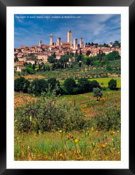 San Gimignano, Italy Framed Mounted Print by Navin Mistry