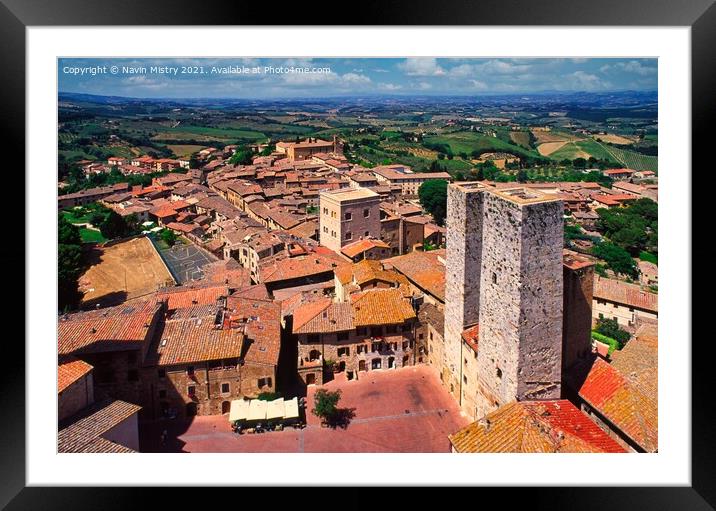 San Gimignano, Italy  Framed Mounted Print by Navin Mistry