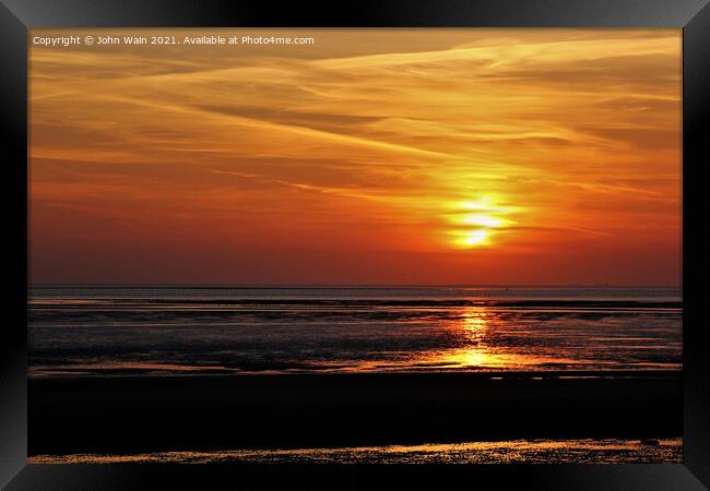 Liverpool Bay Sunset Framed Print by John Wain