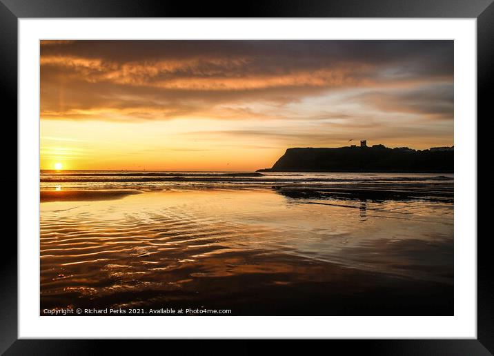 Scarborough North Bay sunrise Framed Mounted Print by Richard Perks