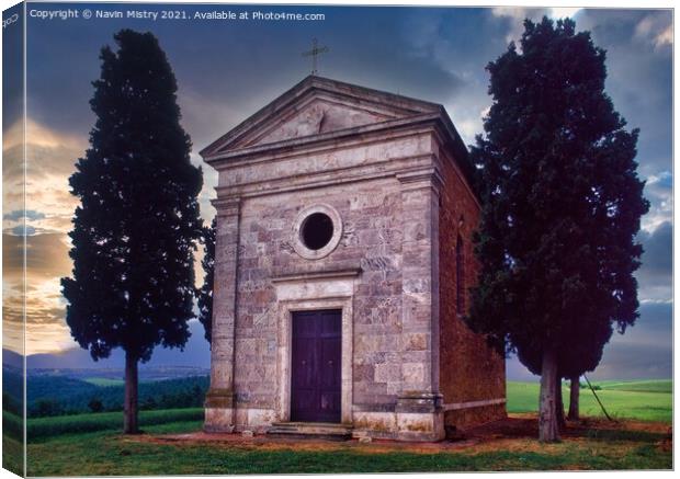 A Tuscan Chapel, Italy Canvas Print by Navin Mistry
