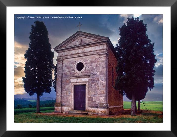 A Tuscan Chapel, Italy Framed Mounted Print by Navin Mistry