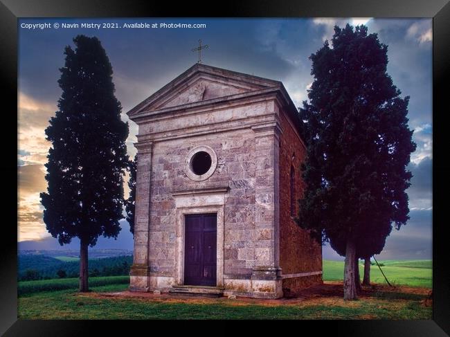 A Tuscan Chapel, Italy Framed Print by Navin Mistry