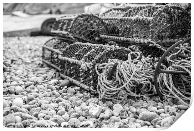 Fishing tackle on the North Norfolk coast Print by Chris Yaxley