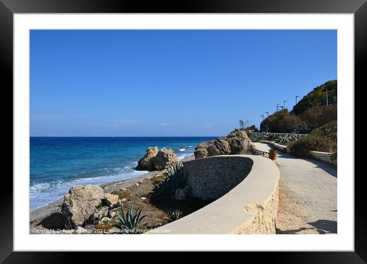 Path leading to Rhodes town, Greece Framed Mounted Print by Paulina Sator