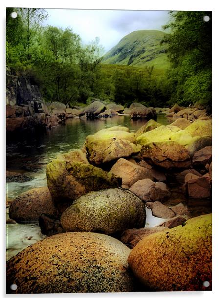 River Etive In The Highlands Acrylic by Aj’s Images