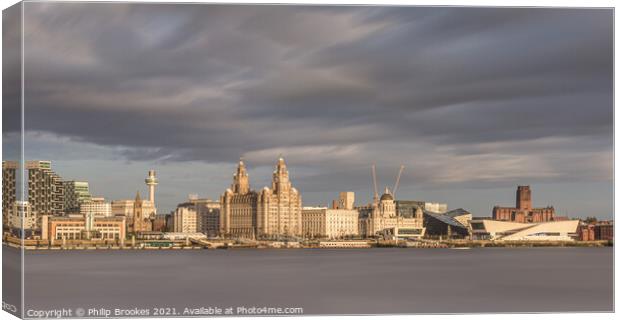 Liverpool Waterfront Skyline Canvas Print by Philip Brookes