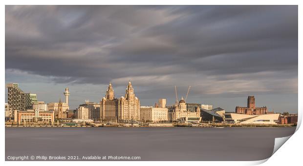 Liverpool Waterfront Skyline Print by Philip Brookes