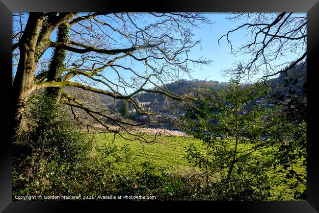 Tintern Abbey Monmouthshire, viewed through the trees Framed Print by Gordon Maclaren