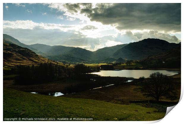 Little Langdale and the river brathay near Slater  Print by Michaela Strickland