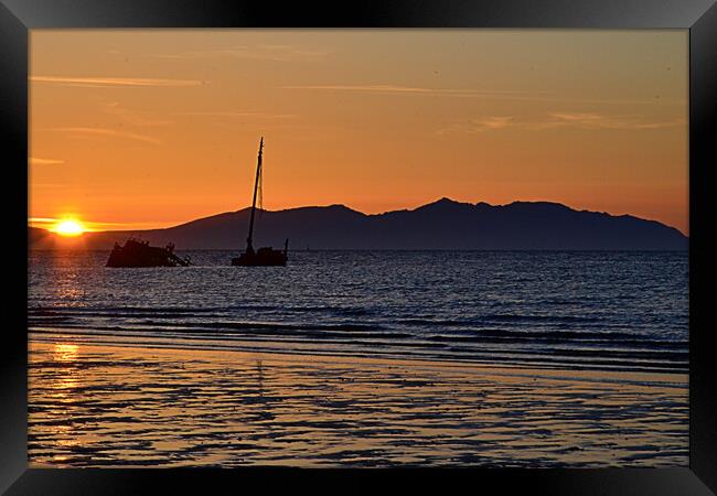 Arran sunset viewed from Ayr Framed Print by Allan Durward Photography
