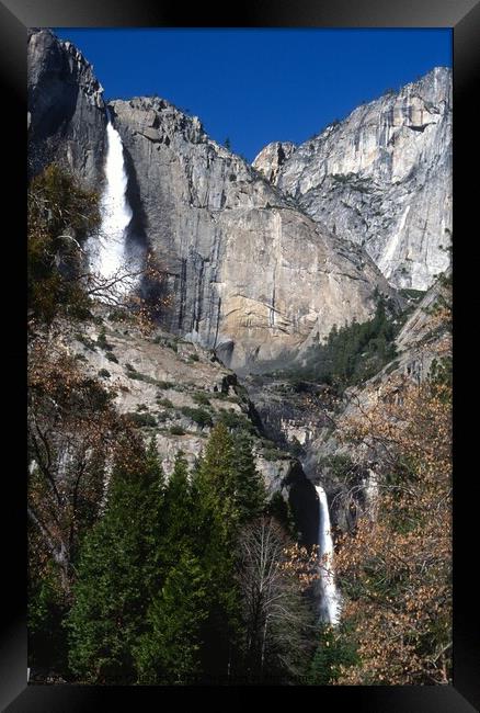 Waterfalls in Yosemite  National Park, California  Framed Print by Wall Art by Craig Cusins